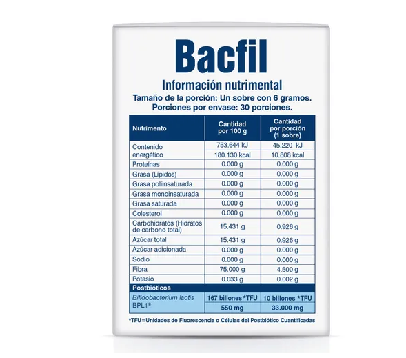 BACFIL SUP ALIM MDNA 30SB 6G PVO