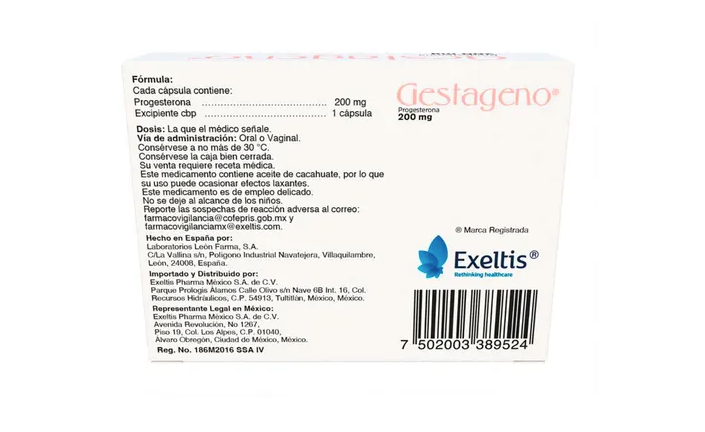 GESTAGENO 200 MG CAPS 15