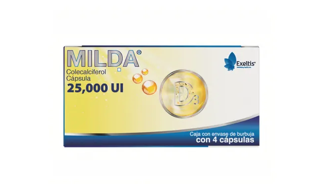 MILDA 25000 UI 4 CAPS