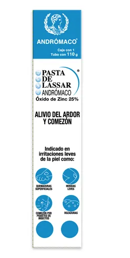 Pasta lassar (oxido de zinc 25%) alivio del ardor y comezón caja con 1 tubo de 110 g