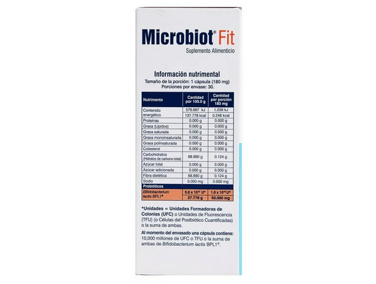 MICROBIOT FIT 180MG ORAL 30 CÁPSULAS