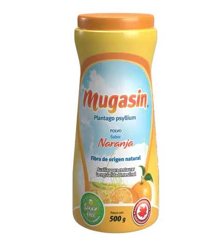 Mugasin (plantago psyllium) sabor naranja 500 grs