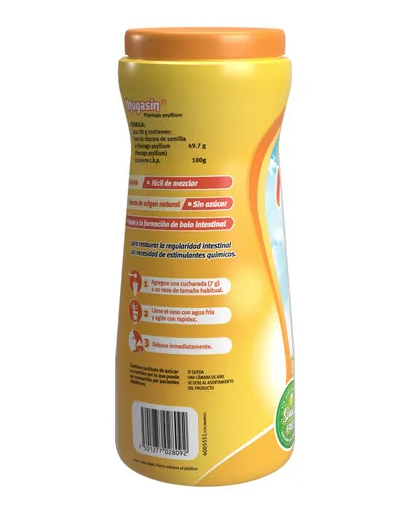 Mugasin (plantago psyllium) sabor naranja 500 grs