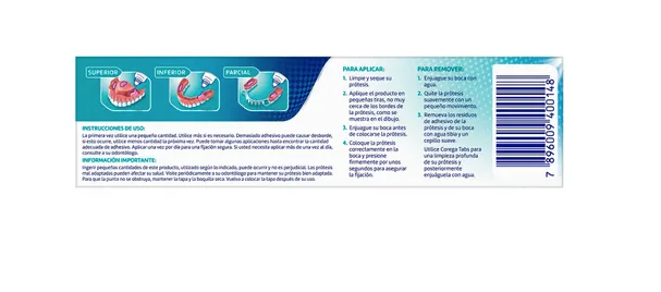 Adhesivo dental corega menta con 40 g