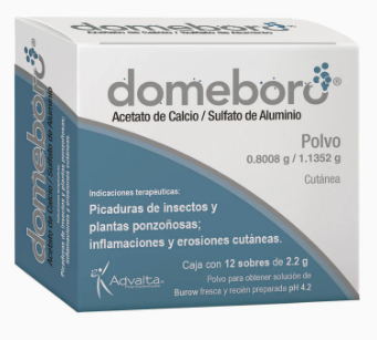 Domeboro (Acetato de calcio, Sulfato de aluminio)  2.2g caja con 12 sobres