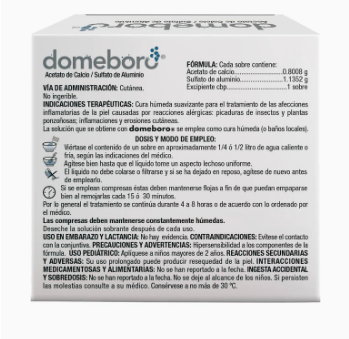 Domeboro (Acetato de calcio, Sulfato de aluminio)  2.2g caja con 12 sobres