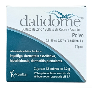 Dalidome (Sulfato de zinc, Sulfato de cobre, Alcantor) 2.2g caja con 12 sobres