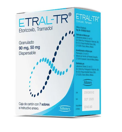 Etral-TR (Eterocoxib, Tramadol) 90,50 mg caja con 7 sobres